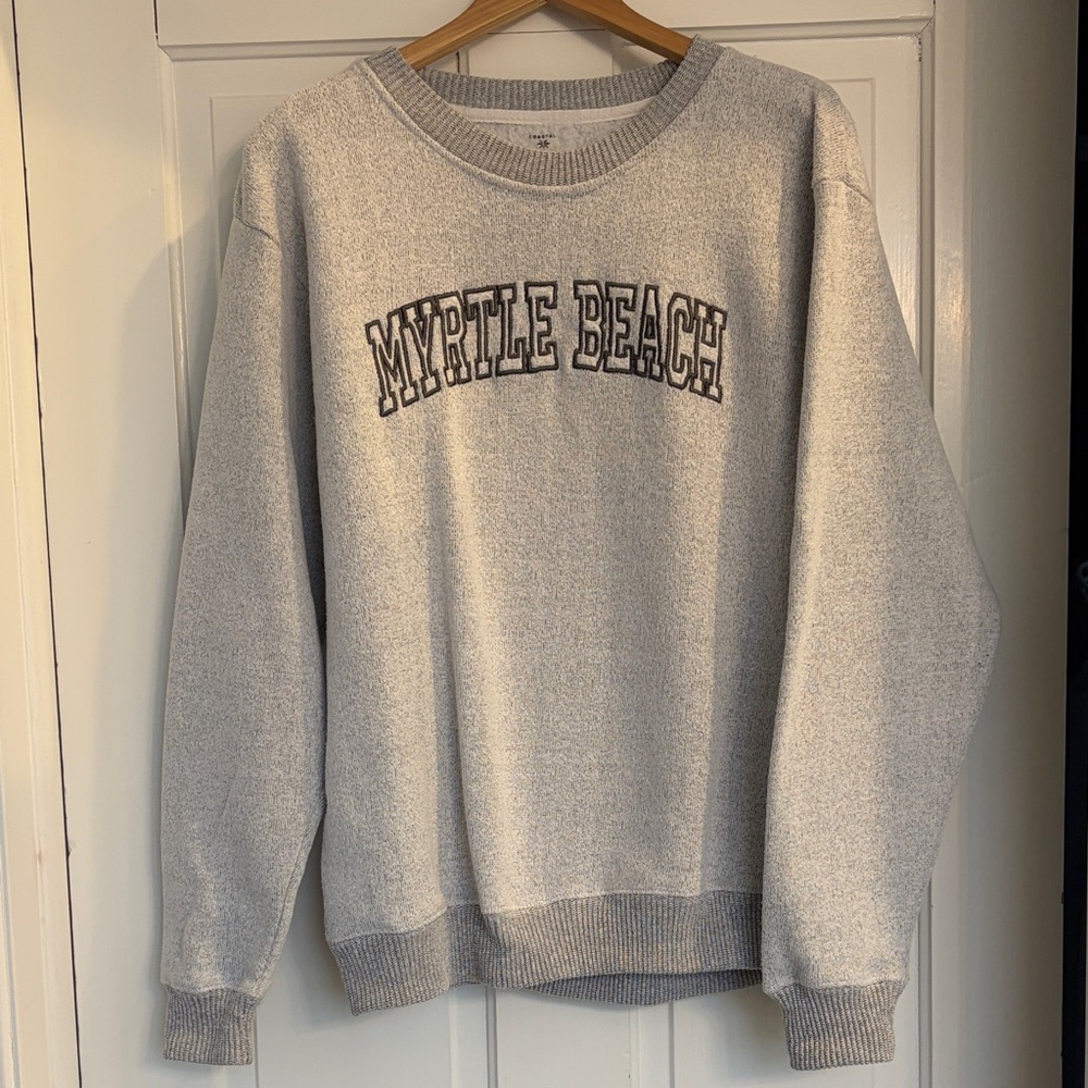 Women's Gray Myrtle Beach Crewneck Sweatshirt Size Medium